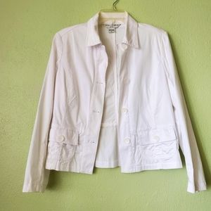 Bianca Nygard Classic White long sleeve blazer jacket Size 10